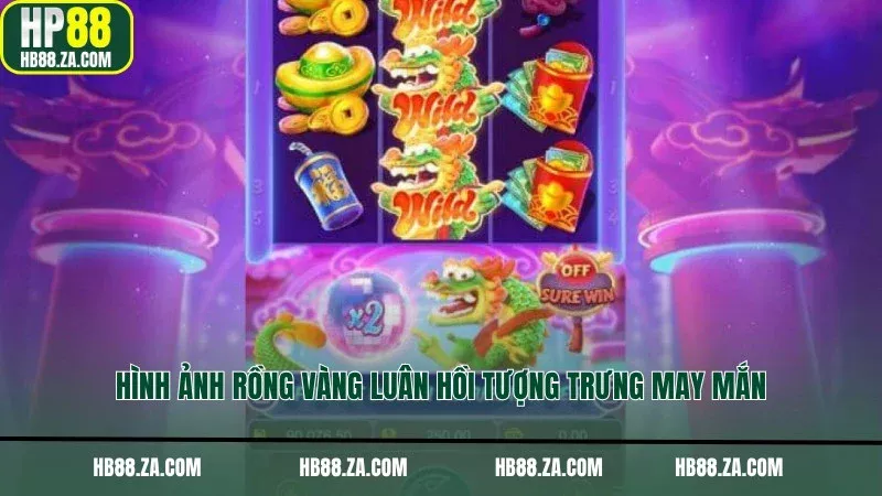 Hình ảnh rồng vàng luân hồi tượng trưng may mắn